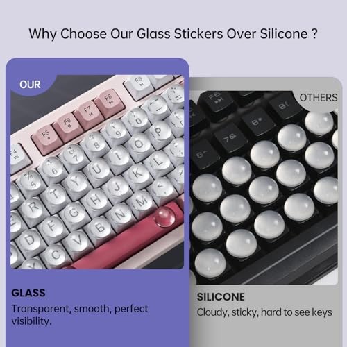 Glass Keyboard Cover Stickers for Long Nails – Ultra Clear Raised 110PCS