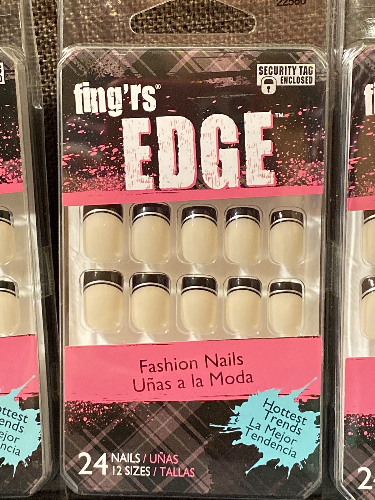 (3-PACKS) FING’RS EDGE Fashion Nails 24 Nails #22586 NO GLUE