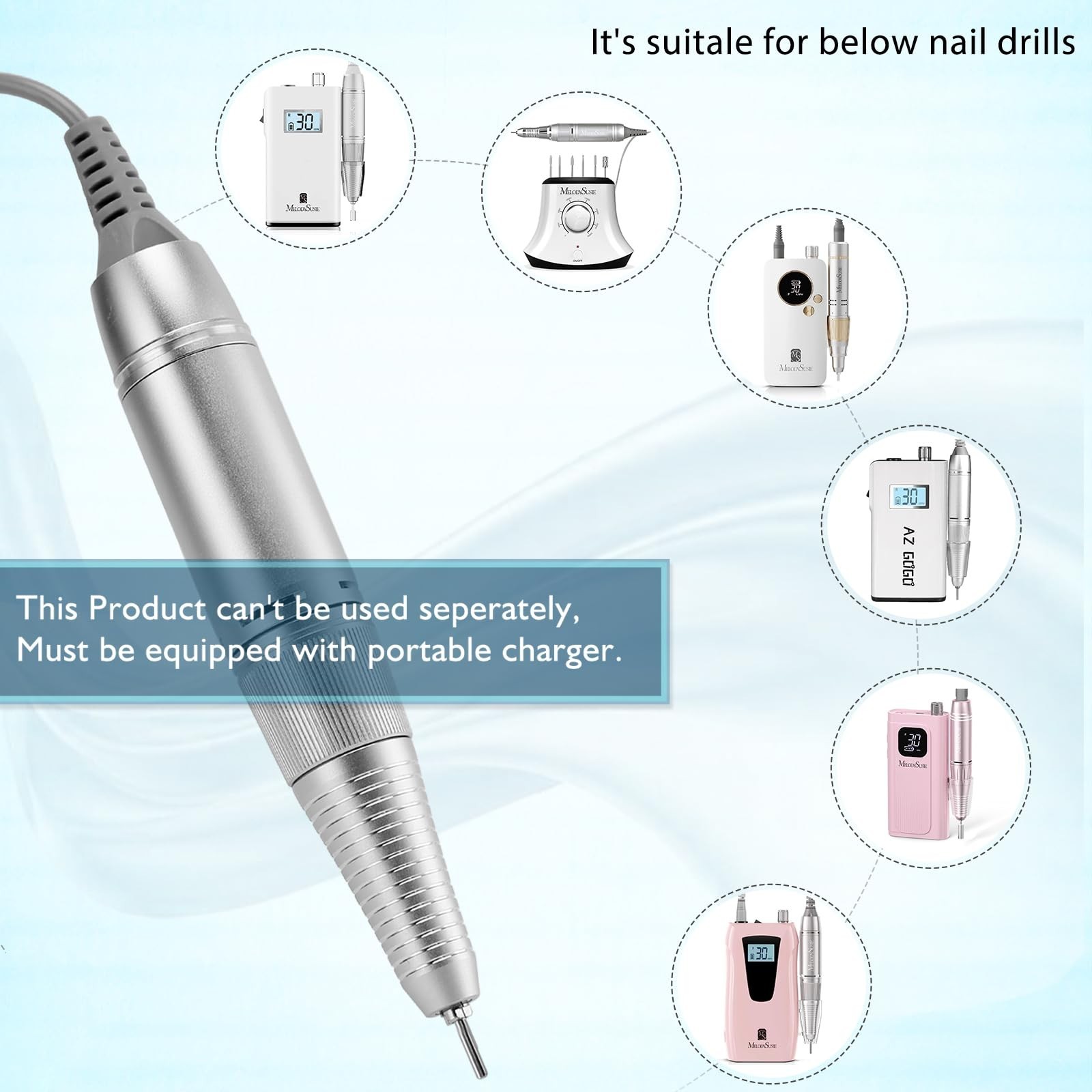 (Need Portable Host) Updated Handpiece for AZ GOGO-102 Nail Drill Machine Par…