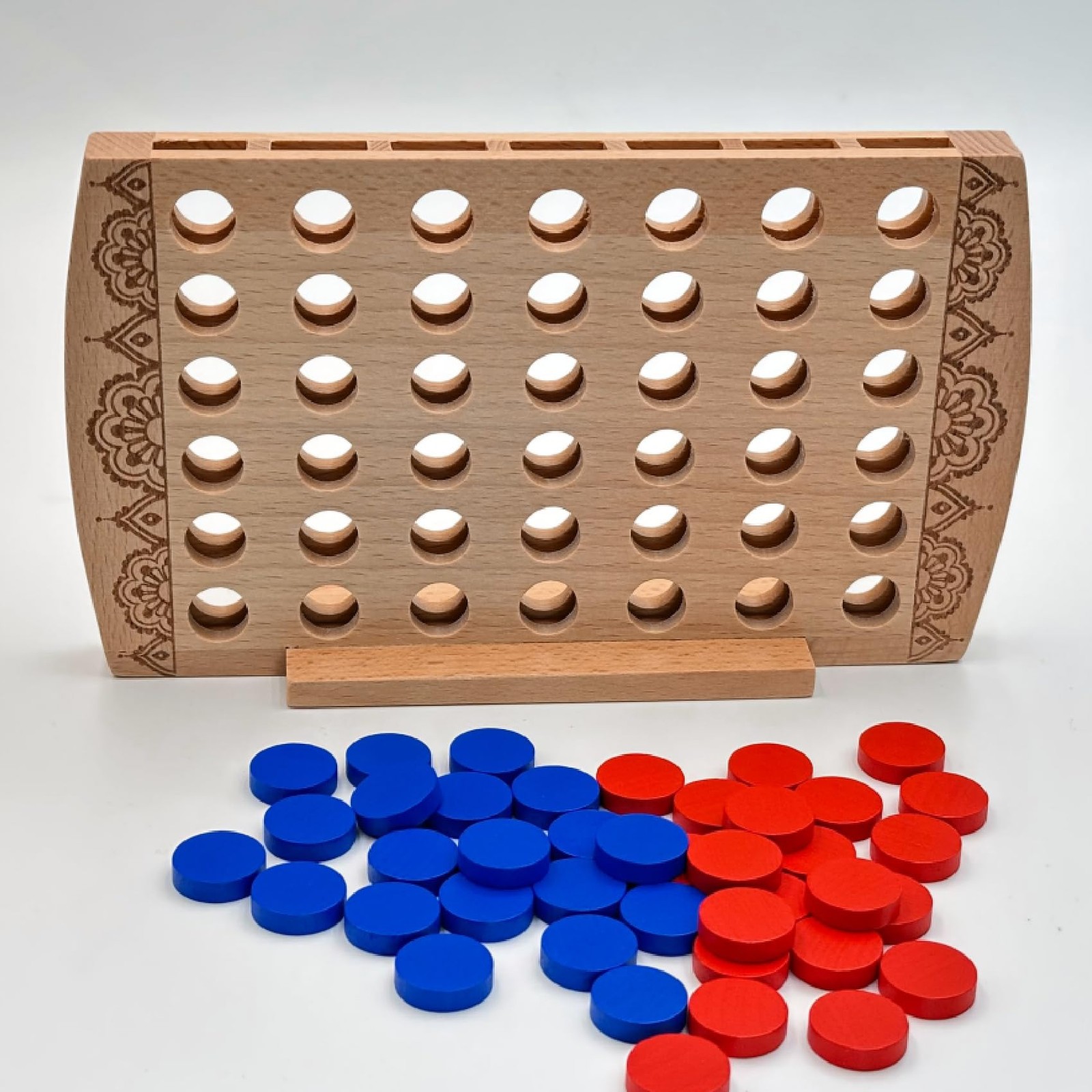 WOWME Wooden 4 in a Row 5.12 inches (W) x 8.86 (L) x 1.9 (H)