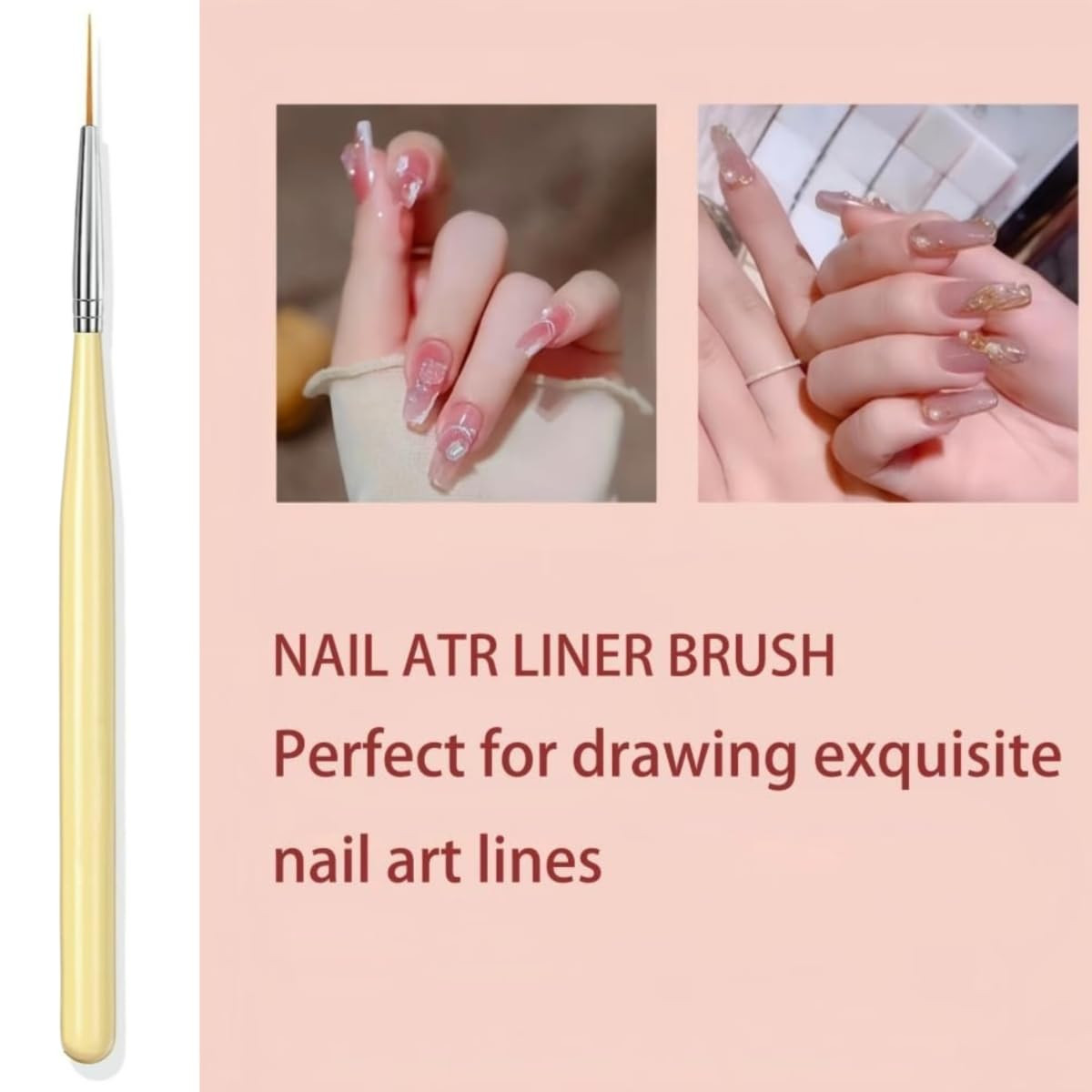 6PCS Brochas de Unas Set Pinceles Nail Art Gel Liner Extension DIY Manicura