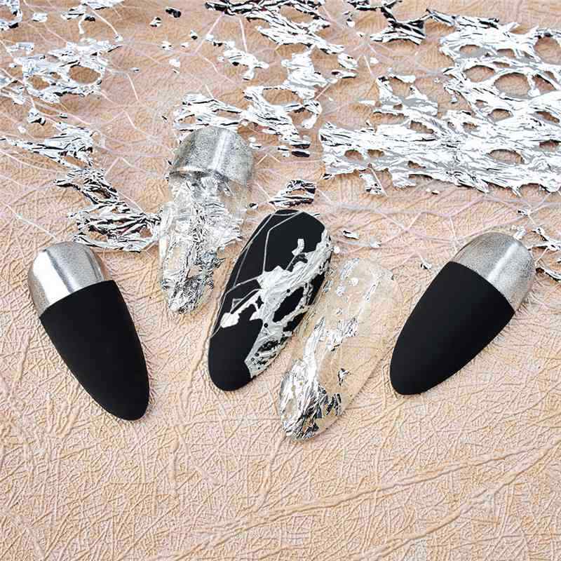 3D Mesh Nail Sticker Tape Adhesive 1PC Silk Gold Silver Net Line Foil Nail Art