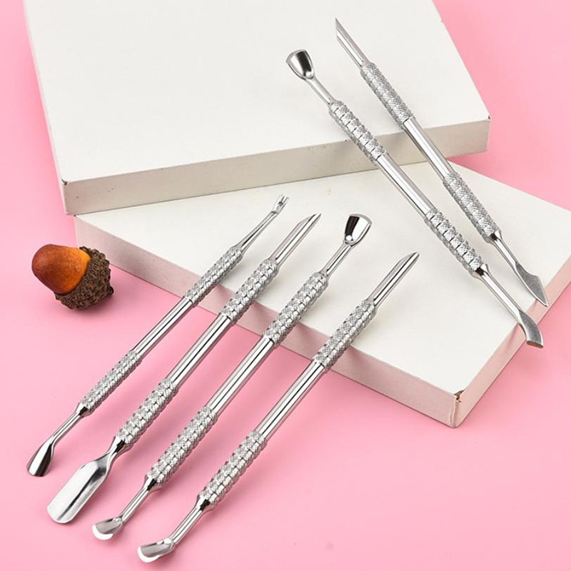 Stainless Steel Cuticle Pusher Dual Sided Shaped Double Ended Ingrown Remover