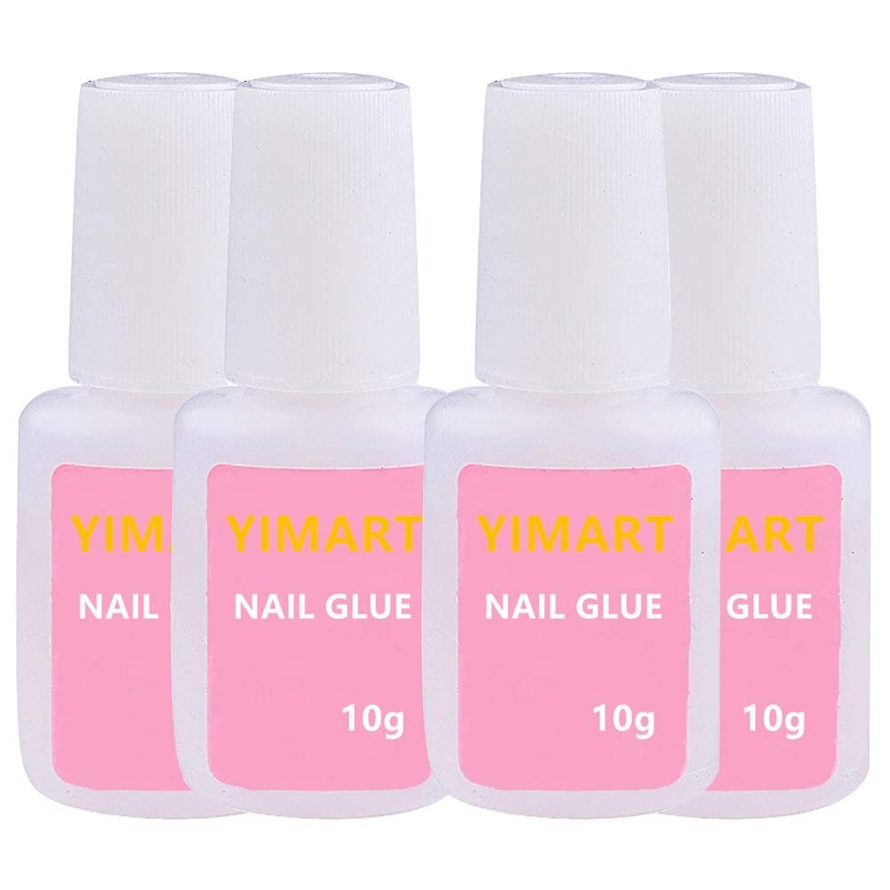 Professional Salon Nail Glue Quick and Strong Nail Liquid Adhesive, 4 Pack ys