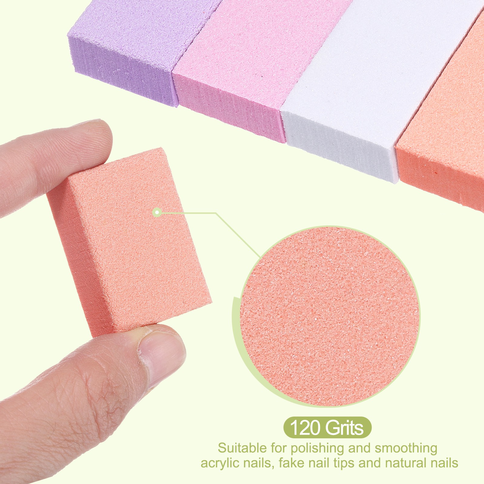 10pcs Nail Buffer Block 120 Grit Nail File for Nail Buffing, Orange