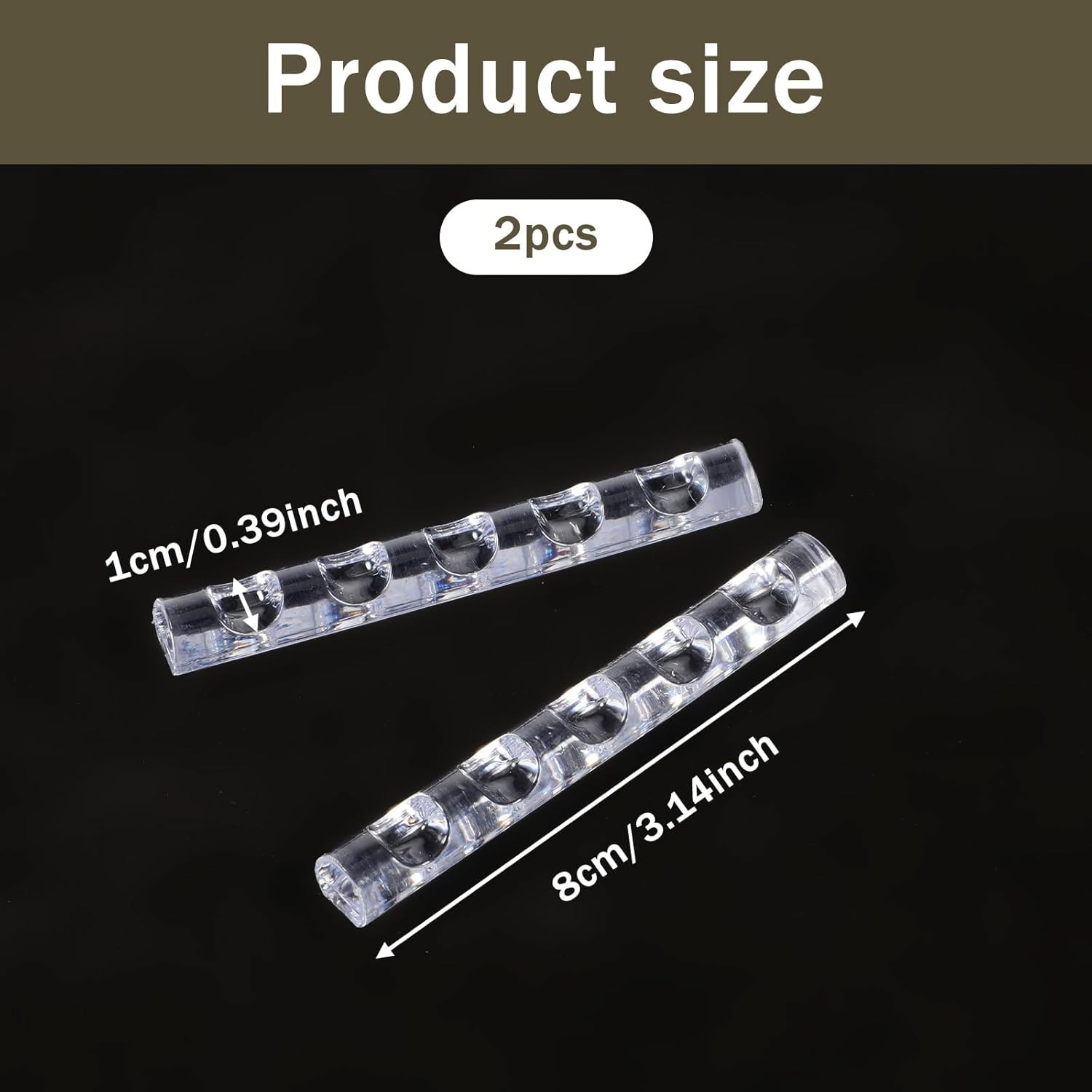 2 Pack Crystal Bar Pen Holder Transparent Brush Holder Acrylic Nail Art Painting