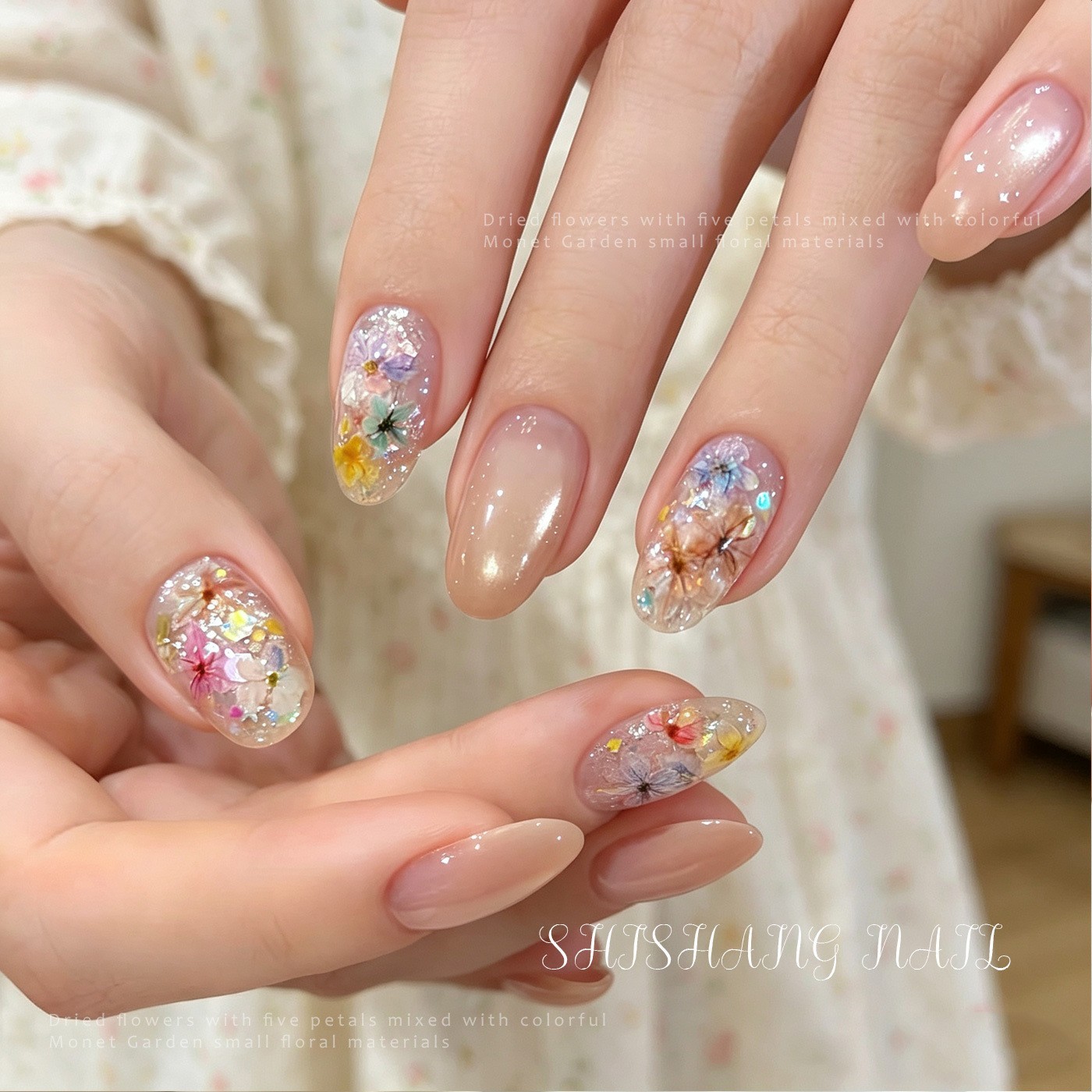 5 pots Dried Flower Acrylic UV Gel Nail Art Mixed Small Flowers Jewelry Decors
