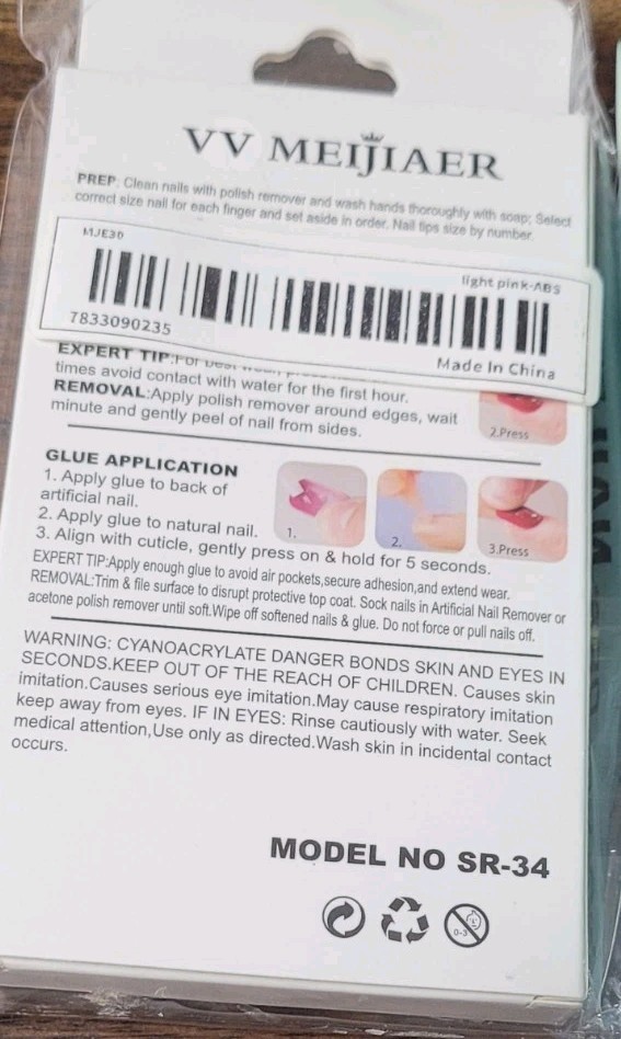 Various Color Press On Nails Short Medium (Lot of 4)