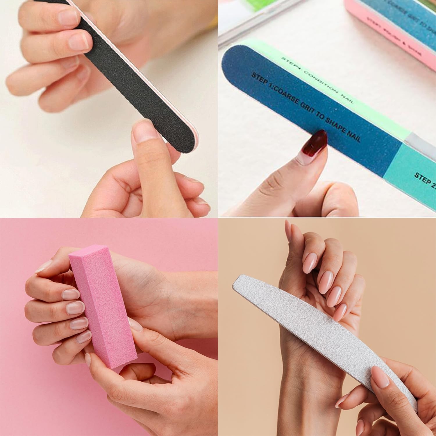 Nail Care Tool Kit, 14 Pcs Nail File Set Buffer Block Sponge Polished, Cuticl…