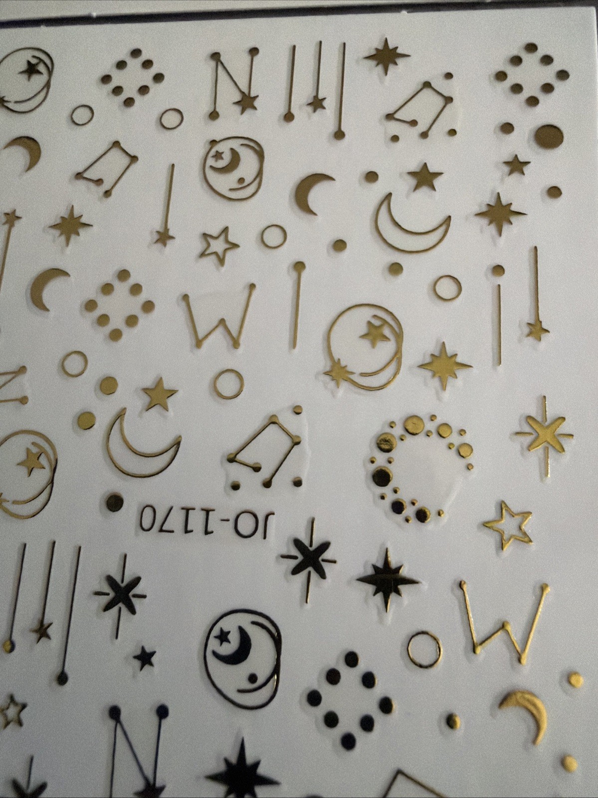 Laser Gold 12 Constellation Galaxy Moon Stars 3D Nail Art Sticker