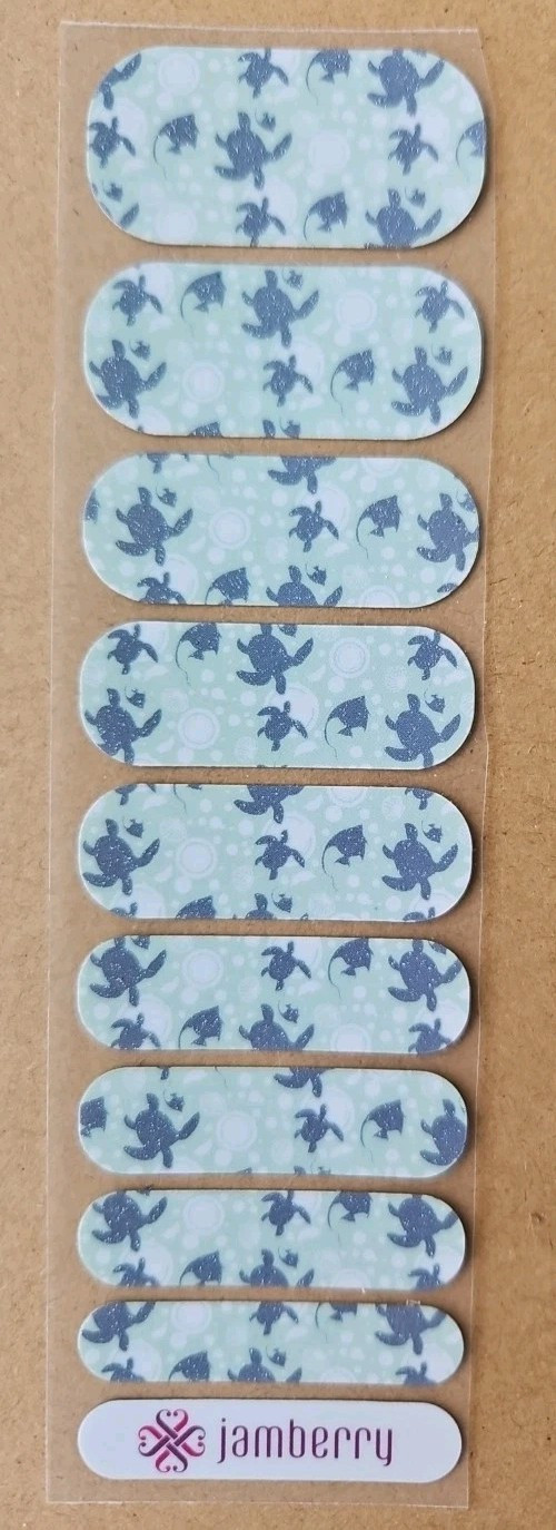 JAMBERRY TURTLES TWIST HALF SHEET NAIL WRAP TBT RETIRED AUGUST 2017