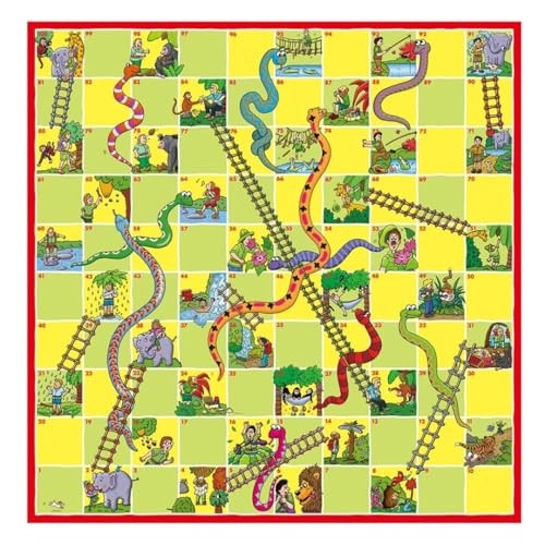 Snakes and Ladders 19 inches x 19 inches, Multi-colored