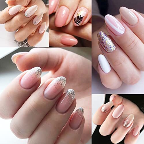Short Nail Tips- 600PCS Oval Half Cover 600pcs Natural Short Oval Nail Tips