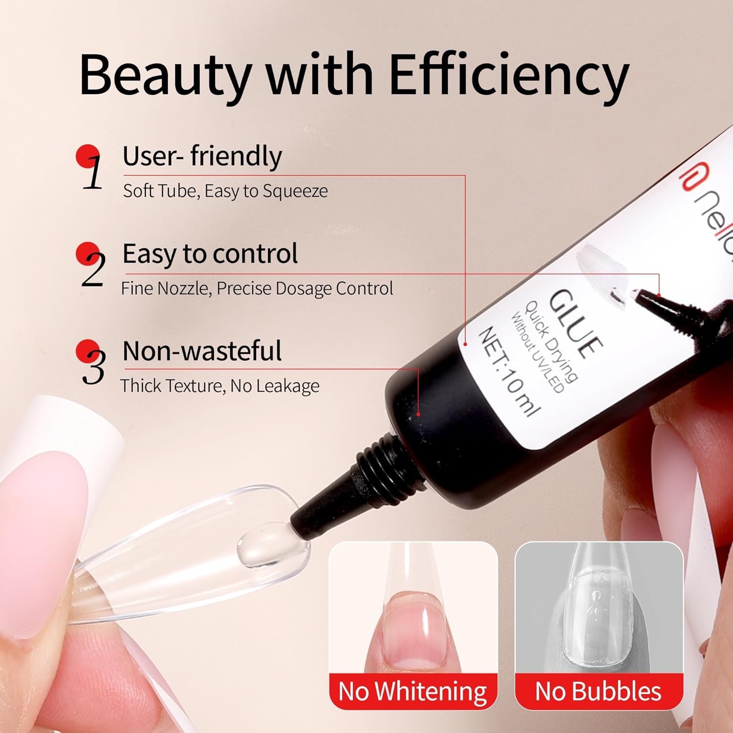 Semi Solid Nail Glue 10Ml for Press on Nails with 10Ml Remover Kit Nail Tips Glu