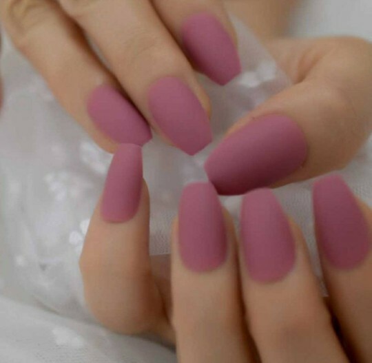 Matte Coffin Press on Nails Medium Neon Blush Mauve Green Periwinkle Aqua Summer