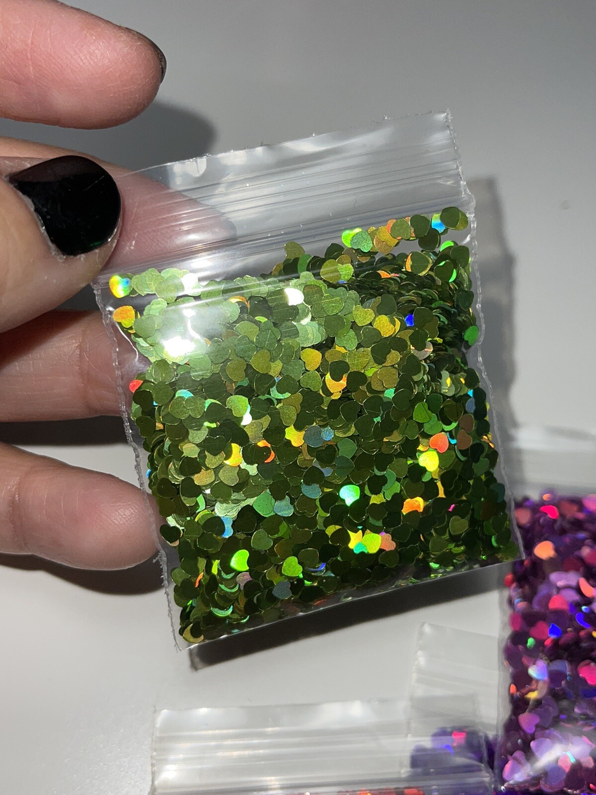 Holographic Light Green Hearts GlitterNails Festivals Craft Tumbler Epoxy TSP