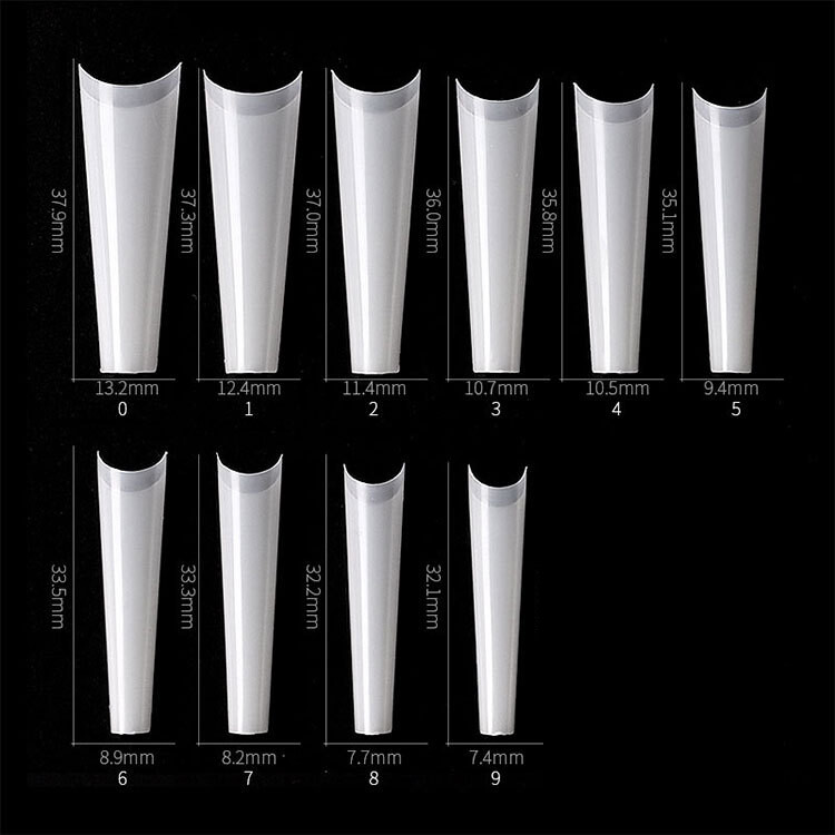 500pcs False Nail Tips XXL C Curve Coffin Half Cover Extra Long Fake Nails Finge