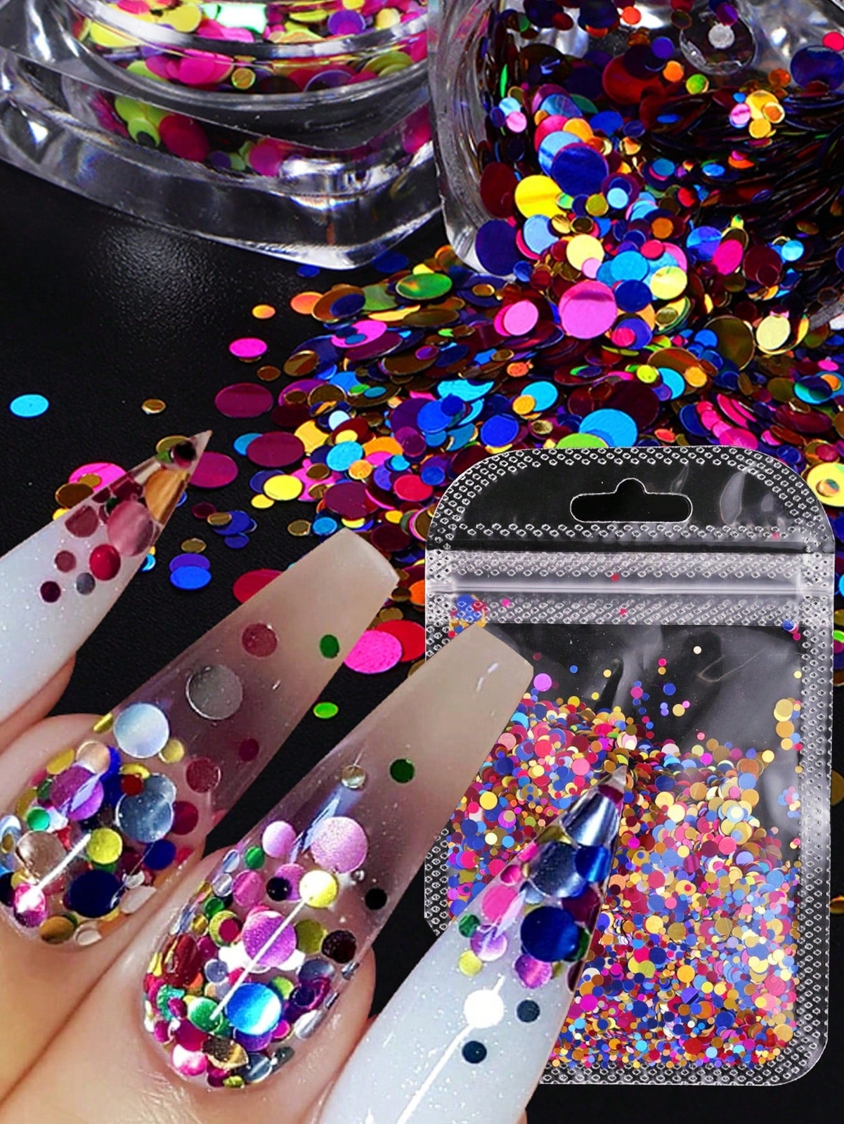 1box Round Nail Art Glitter Sequin For DIY Nail Art Decoration