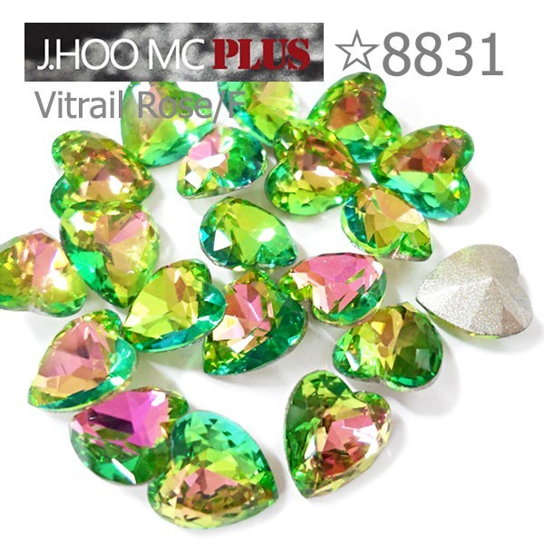 J.HOO Crystal 8831 Antique Heart V-Cut Fancy Rhinestones 8.8x8mm Nail Art 8pcs