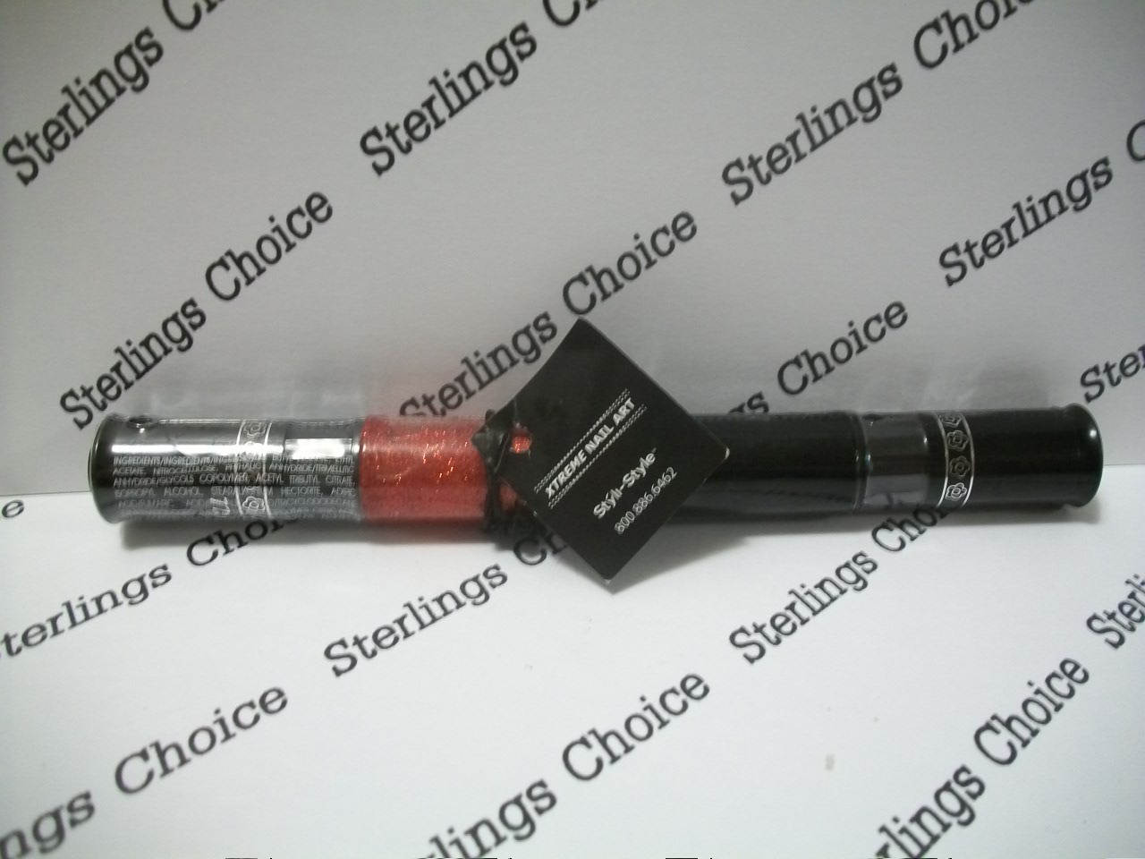 Styli Style Xtreme Multi-Function Nail Art #106 Black / Red Glitter