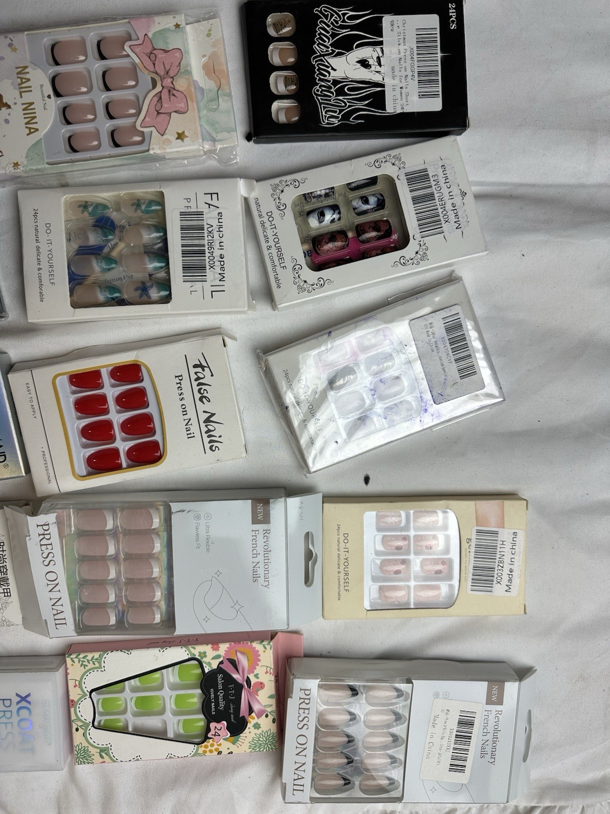 Lot of 20 Random Assortment False Fake Press On Nails/Glue on Sets NEW