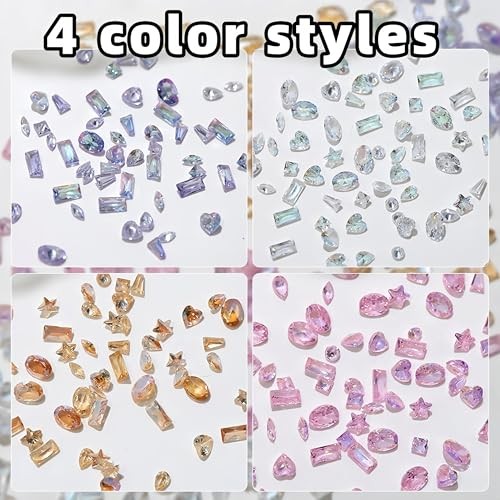 150pcs Colorful Zircon Mini Nail Rhinestones Clear Rhinestones for Nails pink