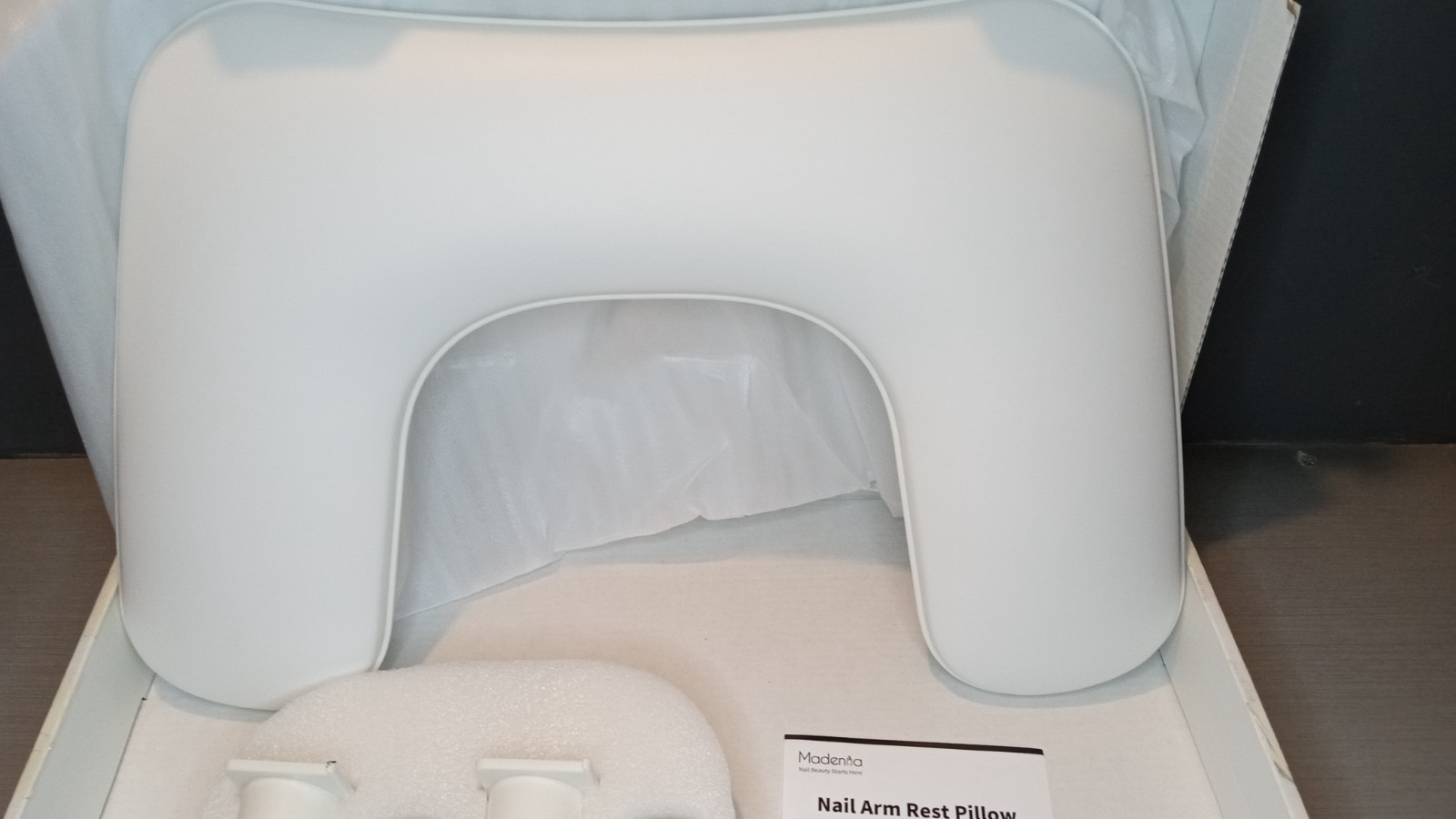 Manicure Nail Arm Rest for Hand Height Adjustable Arm Rest Pillow White