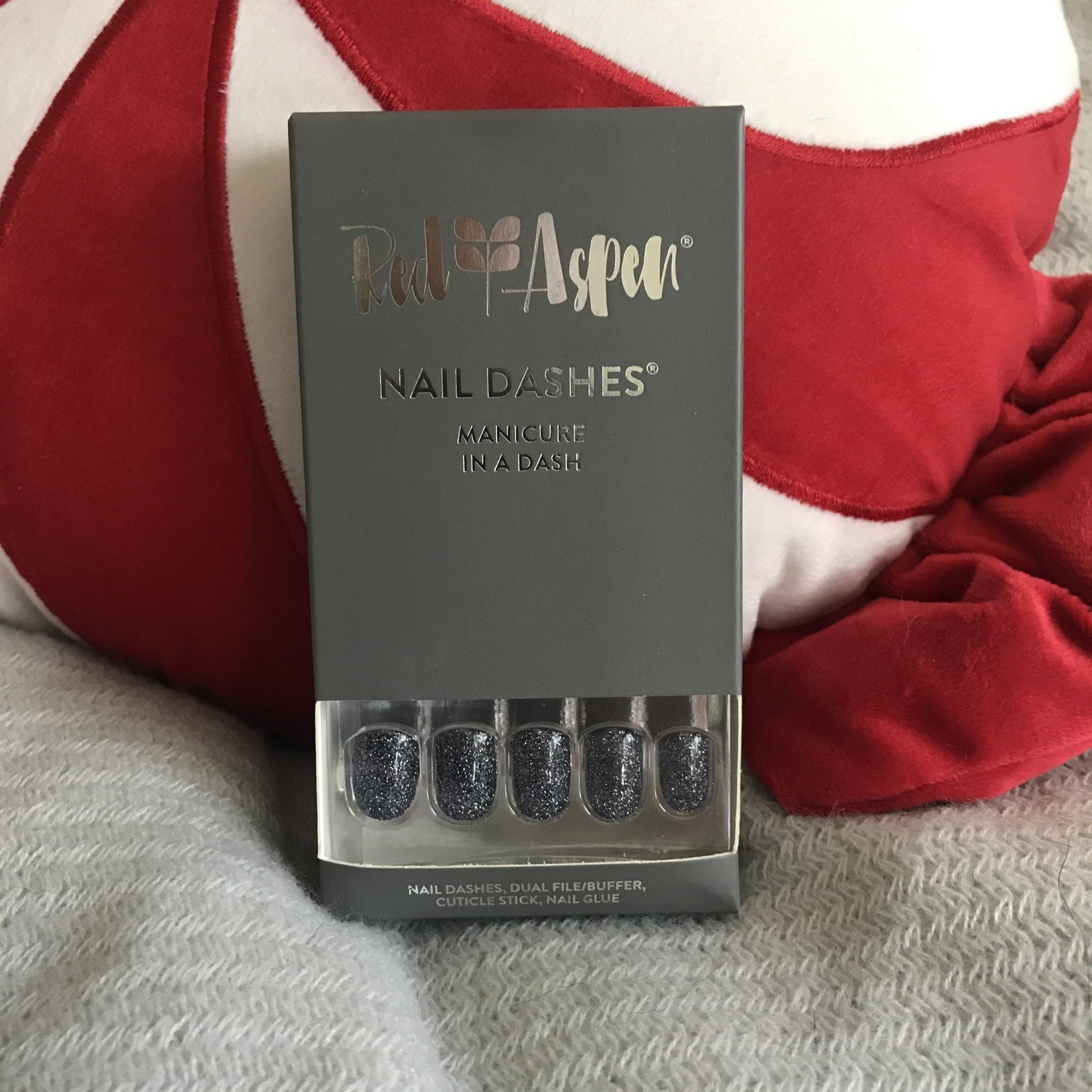 Black W/ Silver Shimmer, Short, Square, Shiny, Winter, NYE Press On Nails