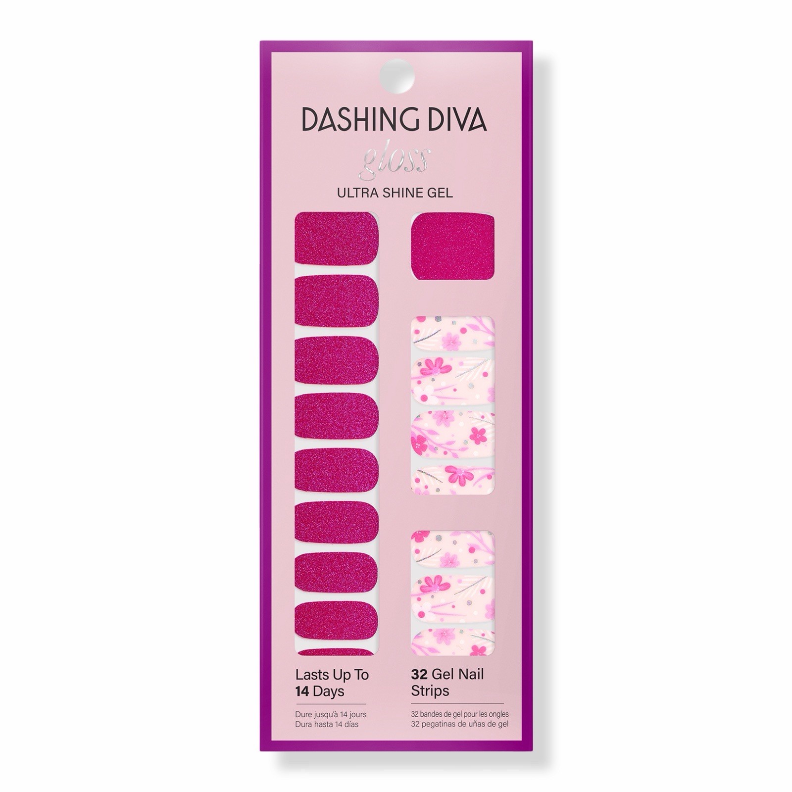 DASHING DIVA Gloss Ultra Shine Gel Nail Strips ~ FLEUR FLAIR ~ New in Box
