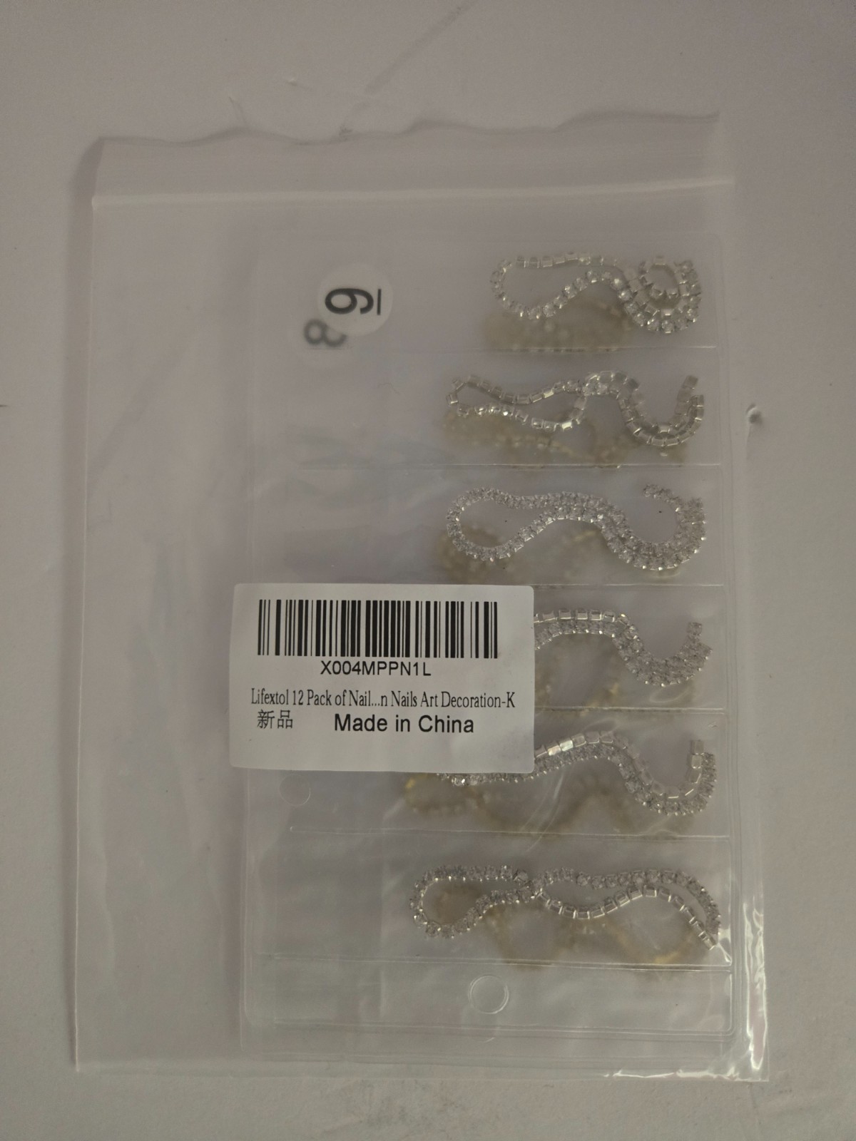 Lot of Lifextol Nail Art Decorations – 3D Rhinestone Waves & Metal Micro Chain