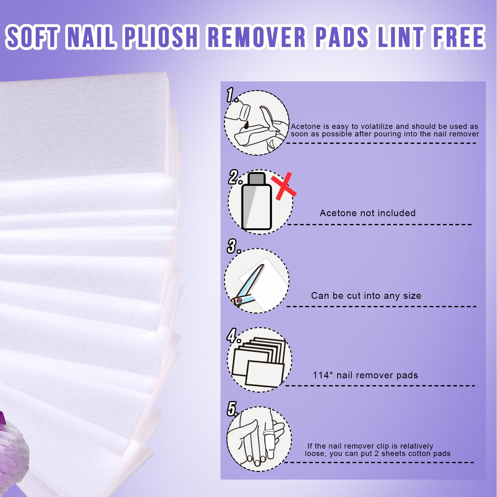 Teenitor Nail Polish Gel Remover Tools Kit with 128 Piece Set, purple