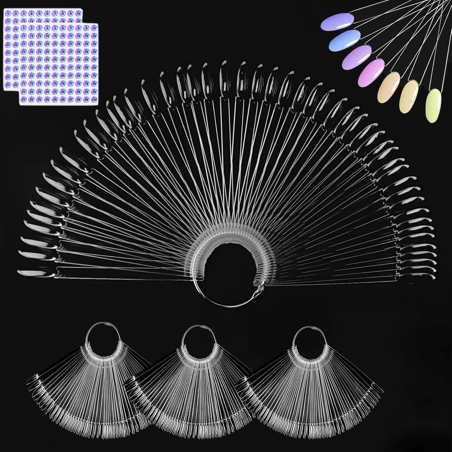 200 Nail Swatches With Number Stickers For Nail Polish Color Display