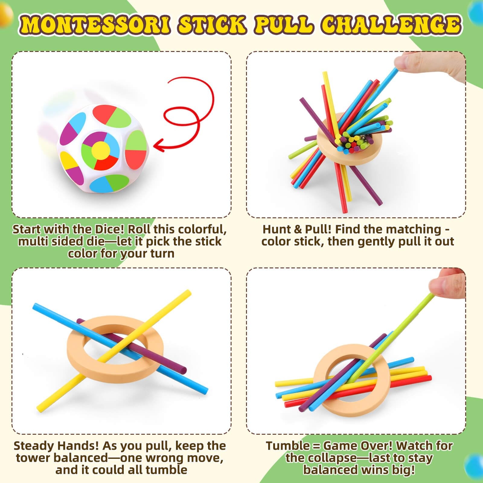 Britik Montessori Wooden Board Games for Kids 3-8 Years: Medium, Multicolored