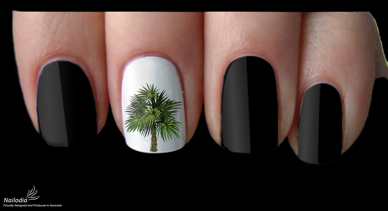 Palm Tropical Beach Tree Nail Art Decal Sticker Water Transfer Slider