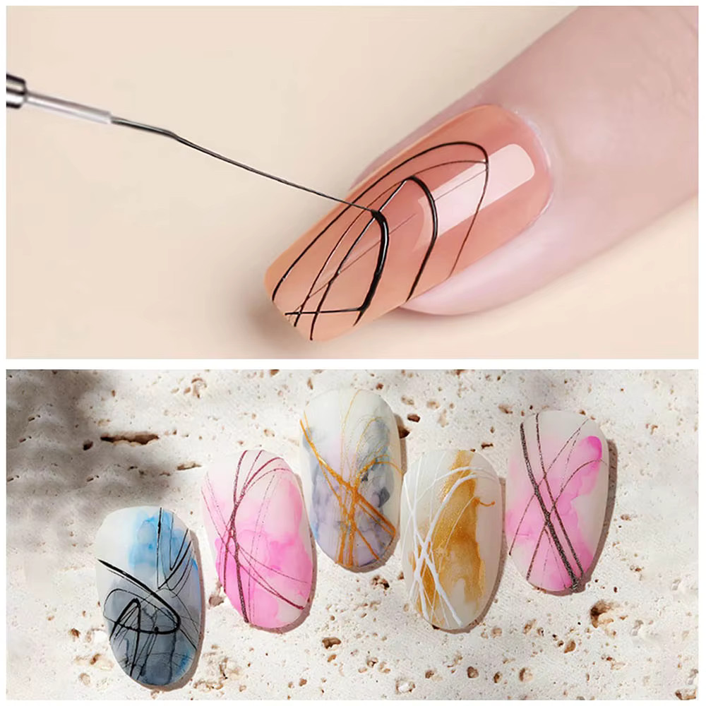 Wooden Nail Art Liner Brushes for Fine Detail Nail Design Painting
