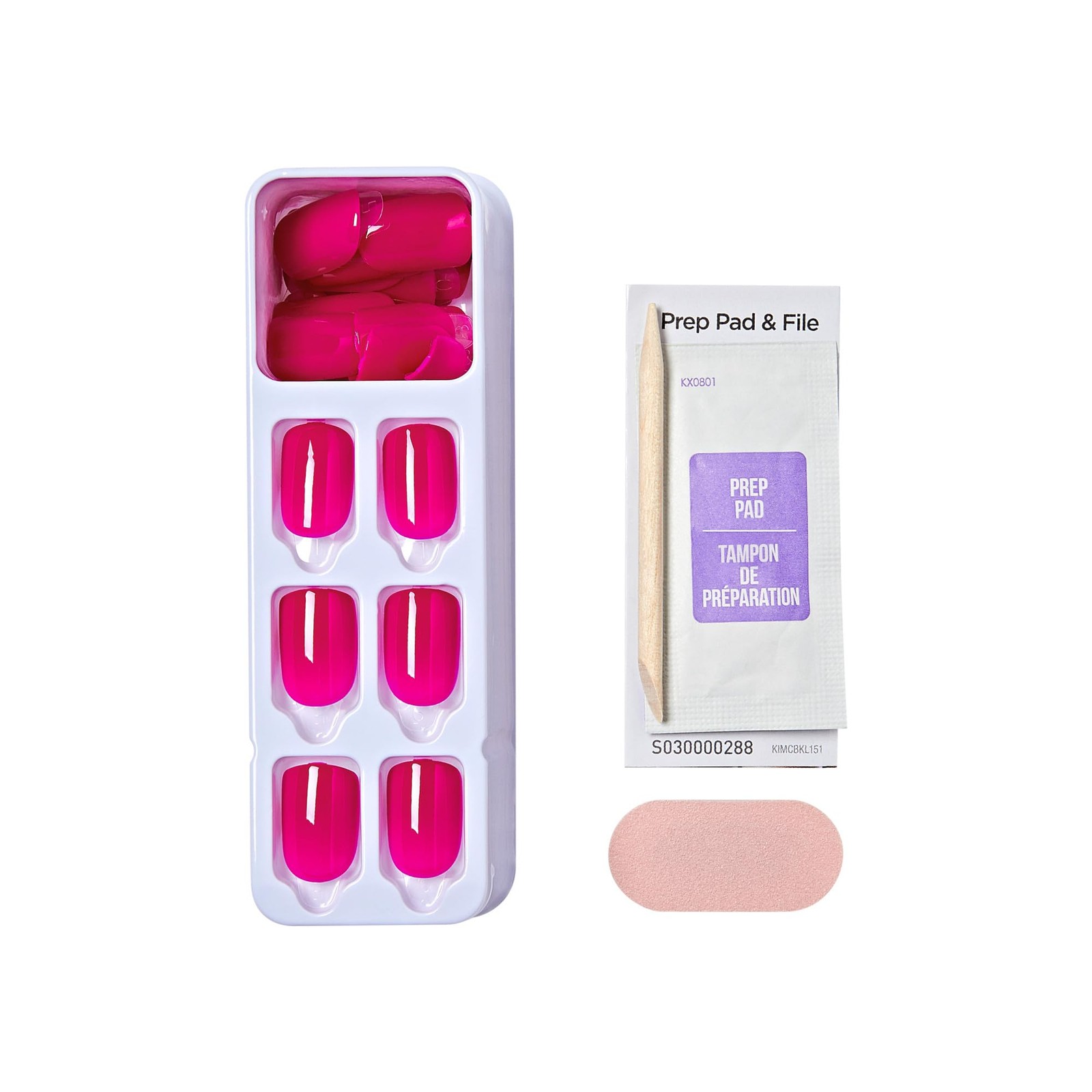 KISS imPRESS No Glue Mani Press On Nails, Color, ‘All Smiles’, Short, Pink