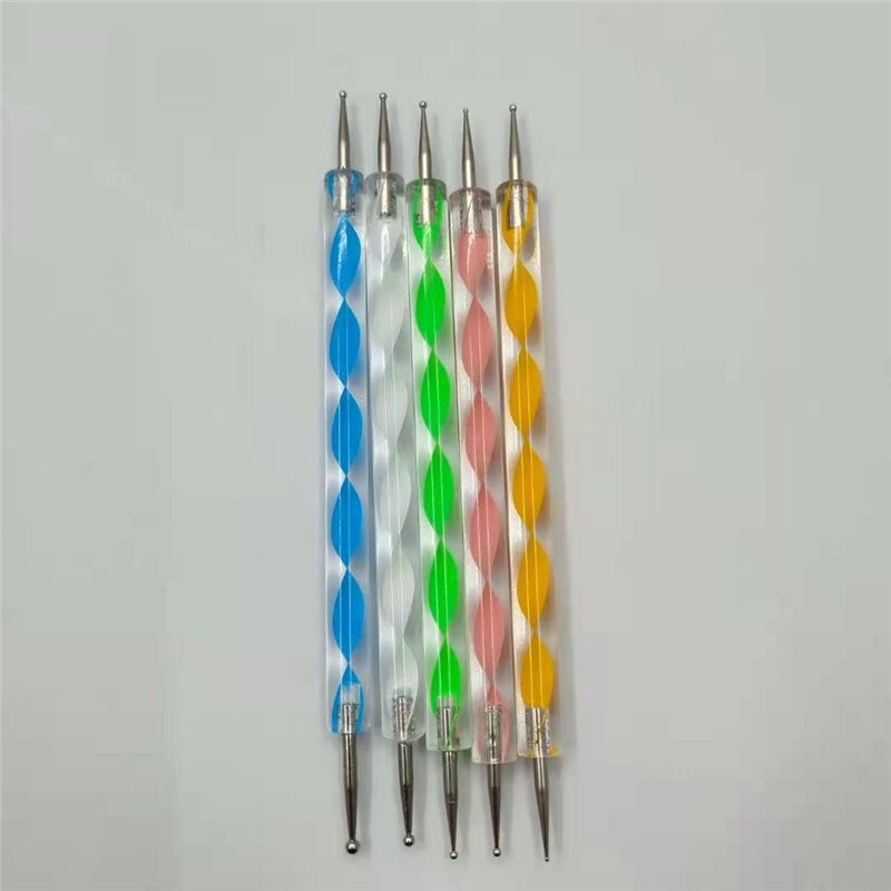 Marbleizing Nail 5x Set Manicure Pen Tool Painting Pen Crystal Art Dotting Kit