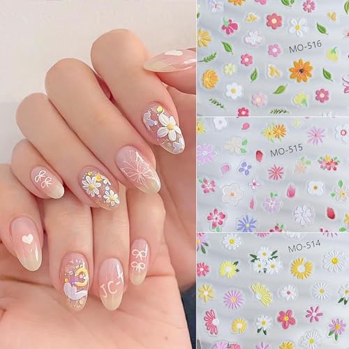 5D Small Bouquet Floral Nail Art Stickers- Spring Summer Flower Nail Decals