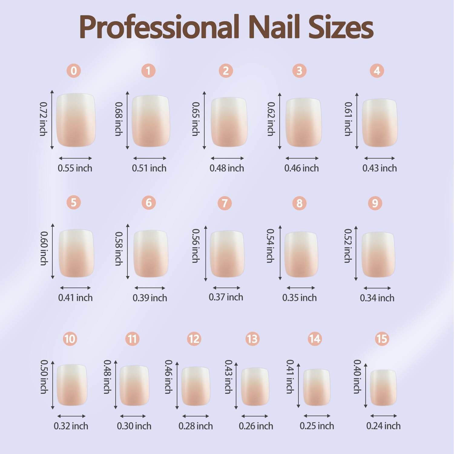 Innovative Ombre Press on Nails – 160Pcs Short Square Gel Tips, Long Lasting
