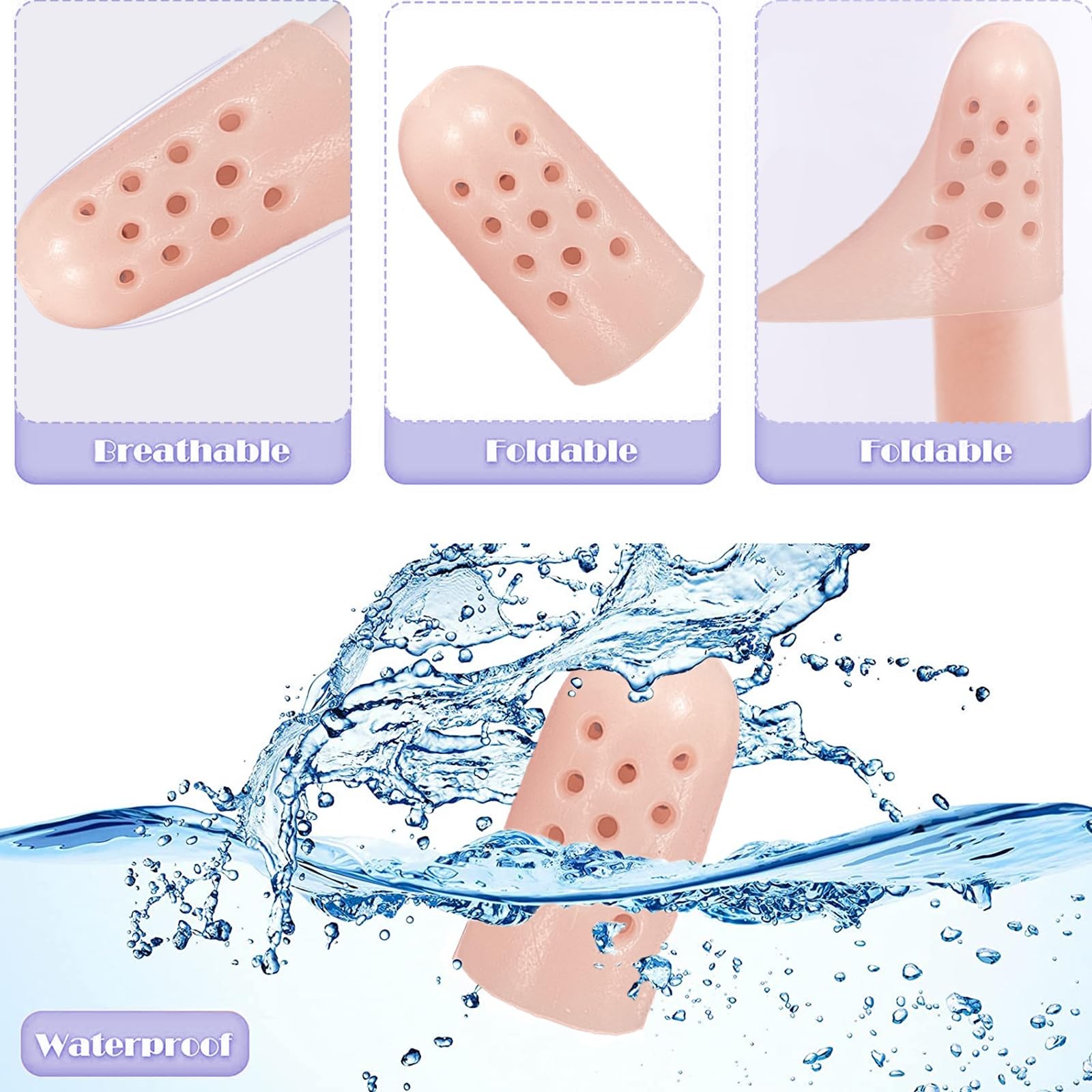 Zxfuture 20 Pack Gel Finger Cots with Air Holes Finger Protection and Healin…