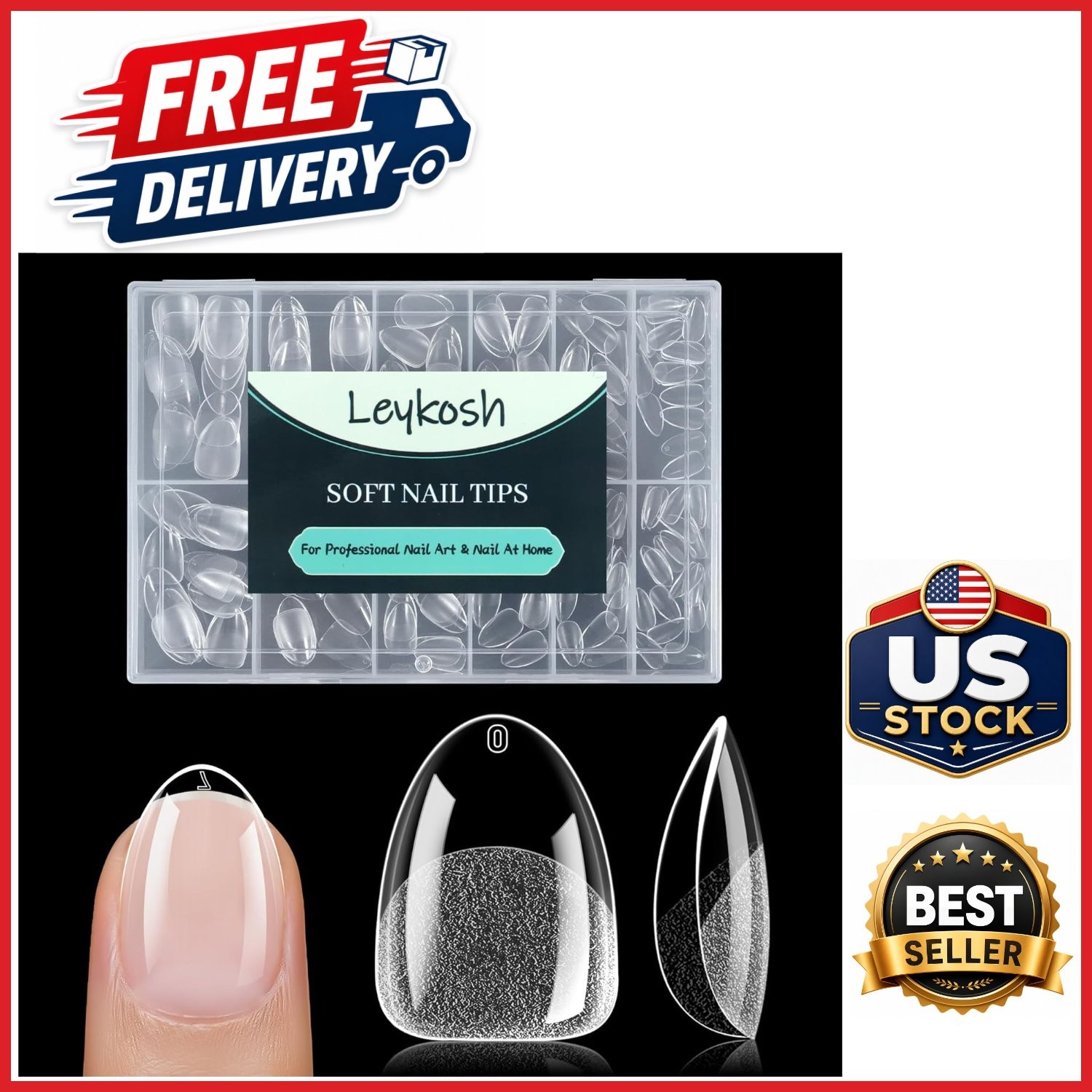 Extra Short Almond Nail Tips 216pcs Soft Gel Press On Nails for DIY Manicure
