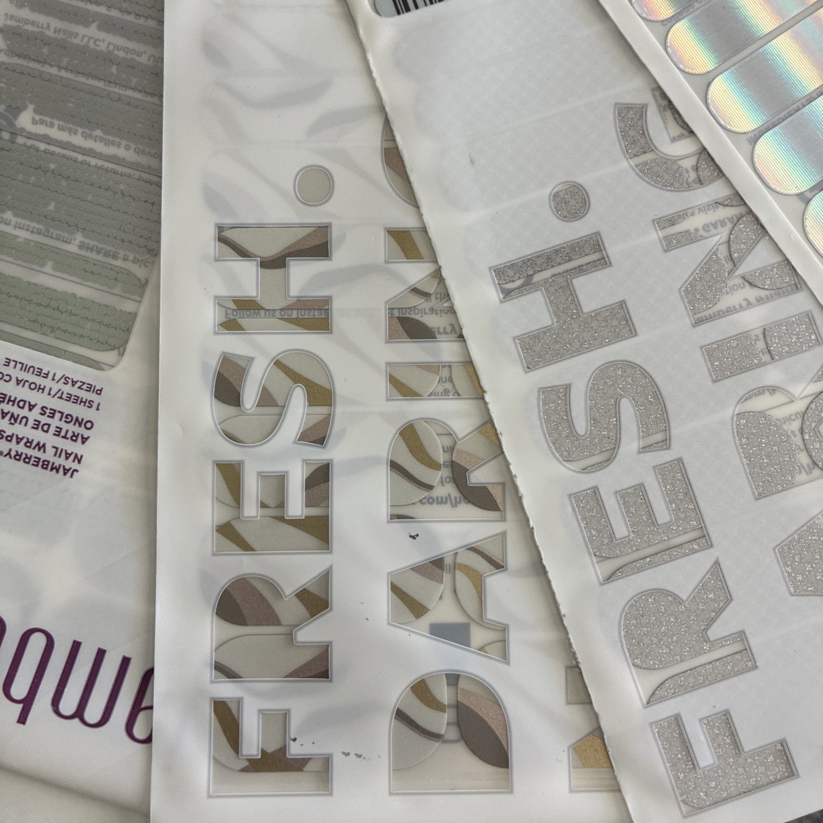 NEW ALL SILVERY Jamberry Lot Of 17 Full Sheets Nail Wraps