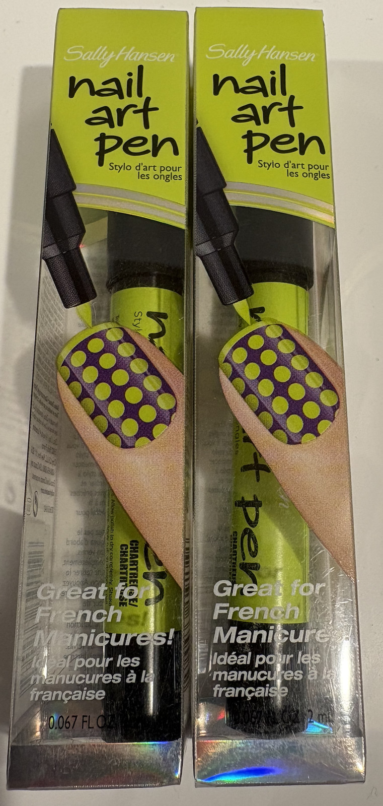 Lot of 2 Sally Hansen Nails Art Pens or Color Quick Fast Dry Nail Color Pens