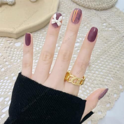 White Bow Nail Charm for Women Girl, 100Pcs 3D Nail Decoration 100Pcs White