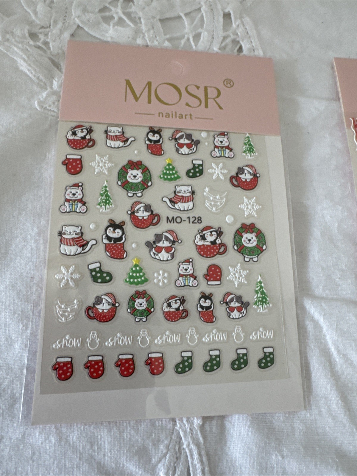 Lot Of 4 Cards Of Nail Decals / Stickers Christmas Theme So So Festive🎁🎄
