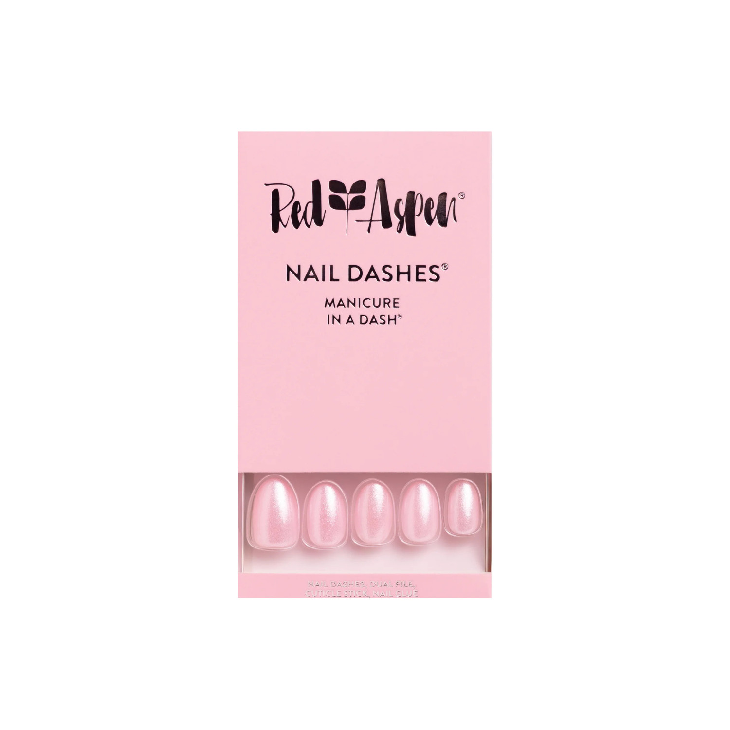 Red Aspen – Nail Dashes Press-On Nails (Glitter Me Pink, Paisley, Short Almond)