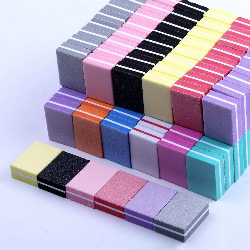 10/25/50pcs Manicure Tools Double-sided lotColorful Sponge Mini Nail File Block