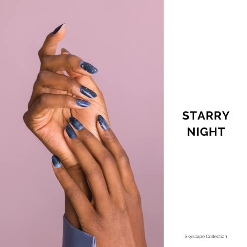 34 pcs Gel Nail Strips – Semi Cured – Long Lasting Polish – Starry Night
