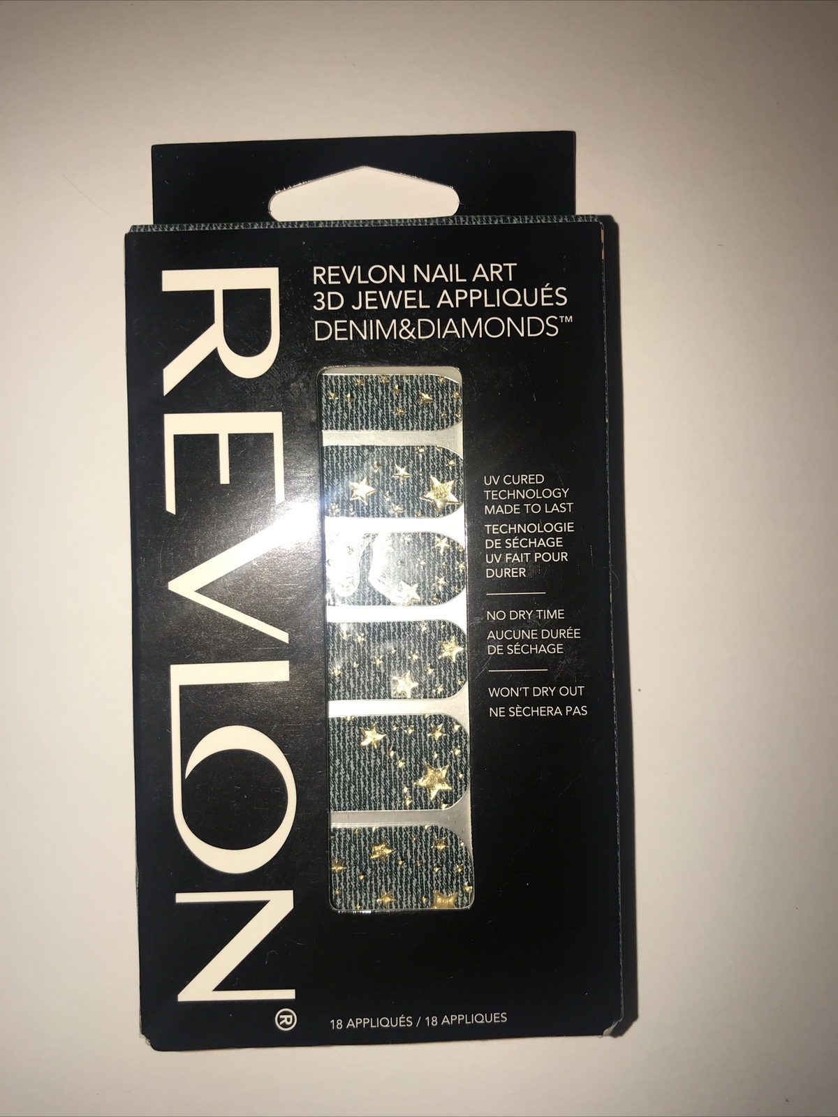 REVLON*Nail Art*3D JEWEL APPLIQUES~18 DENIM&DIAMONDS~#05 STAR-STUDDED~NEW~BOXED