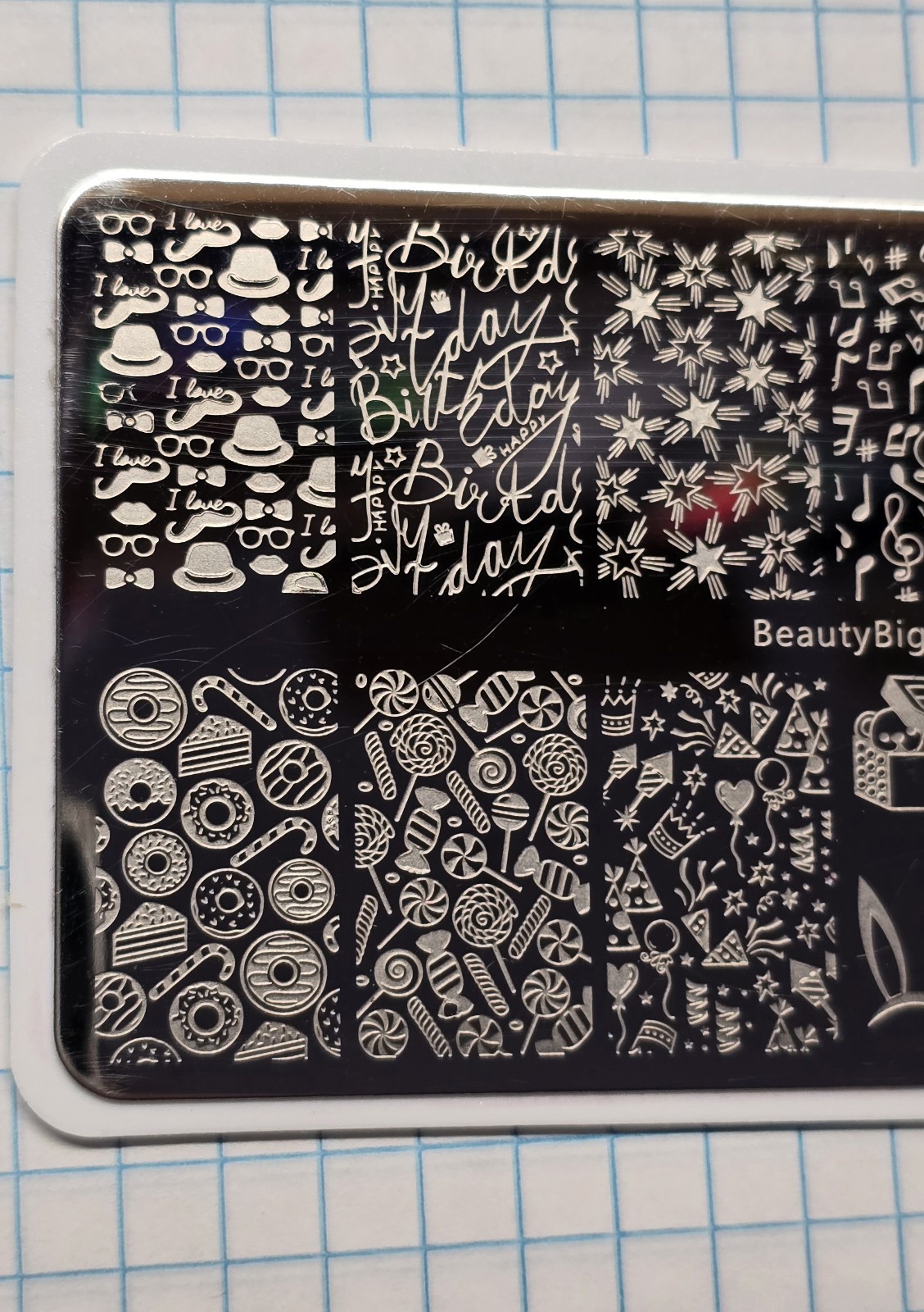 BeautyBigBang XL-010 Nail Stamp Plate Mardi Gras Easter Valentines Day Holidays